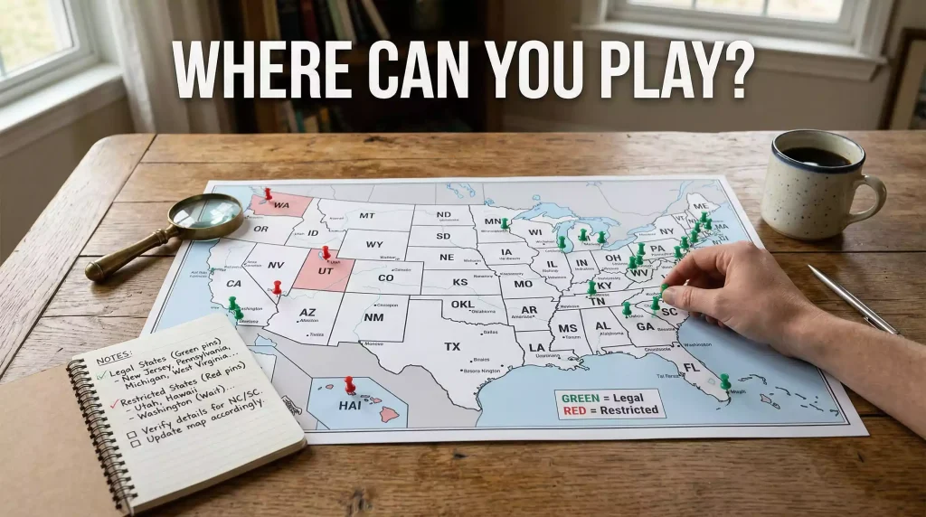 Sweepstakes casino legal states across the USA in 2026